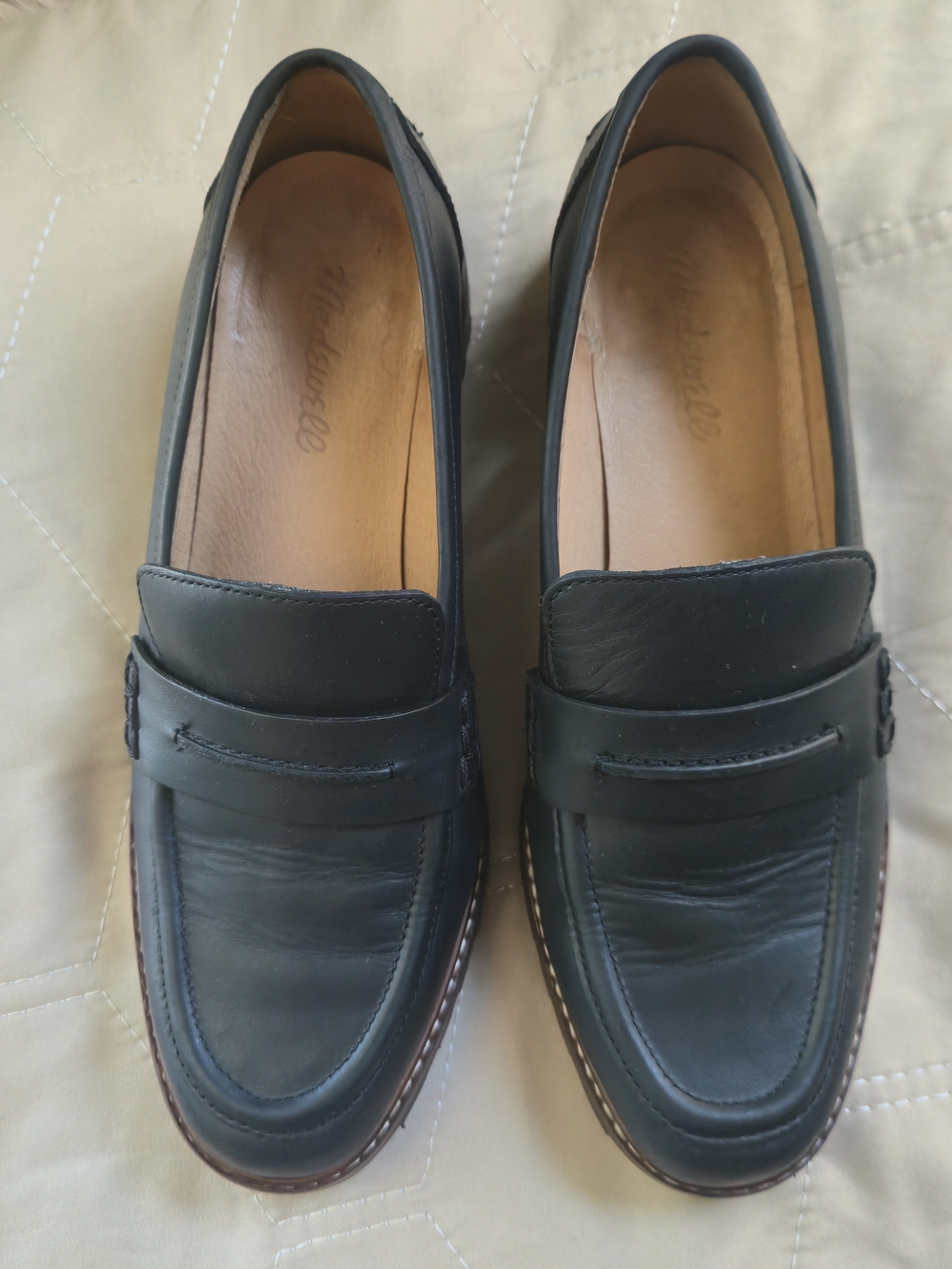 Madewell Black Leather Corinne Lugsole Loafers Chunky Classic Size 8.5 - Picture 7 of 8
